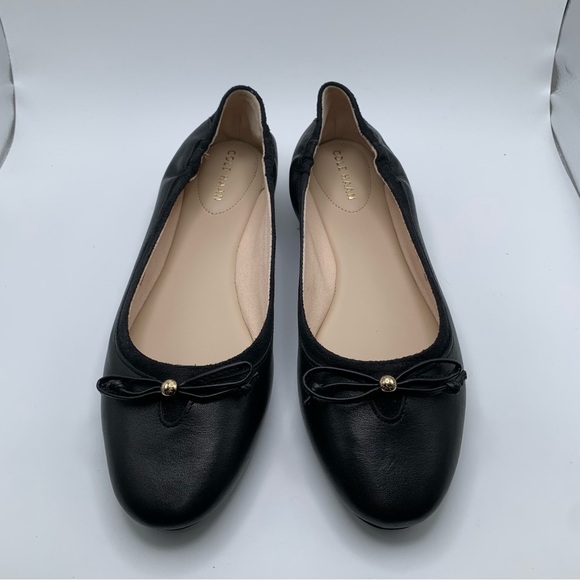 NWOB Cole Haan Women's Keira Ballet Flat, Black leather bow size 7B 1083 - Picture 4 of 11
